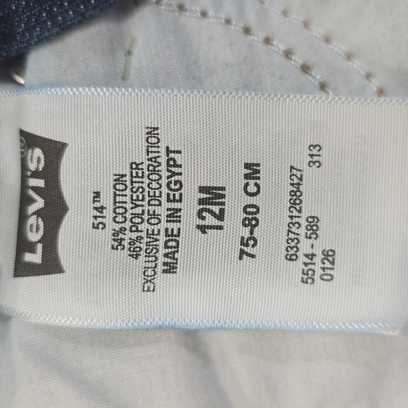 3/$15 Levis – Boys’ Denim 12 Mnth 514 Straight Jeans - Picture 7 of 8